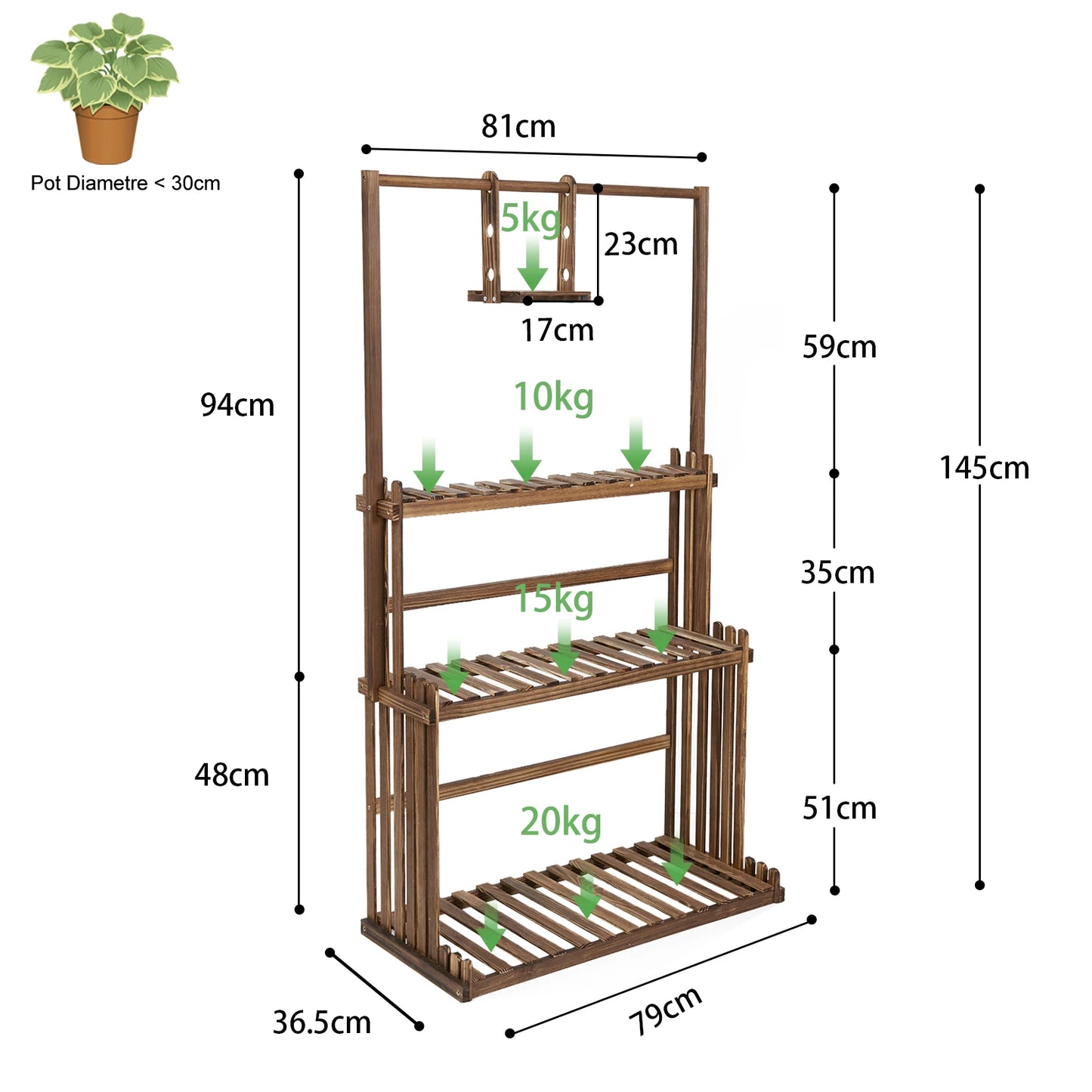 Heavy Duty Hanging Plant Stand for Indoor Outdoor