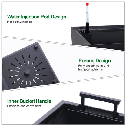 Large Plant Pots with Drainage Holes＆ Water Level Monitor
