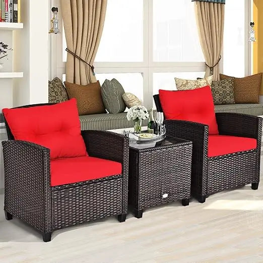 3-Piece Wicker Patio Furniture Set