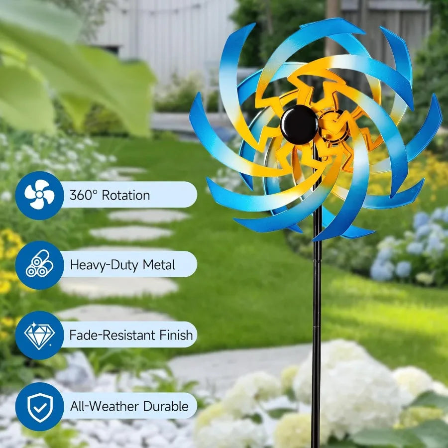 360°Metal Kinetic Wind Sculpture Spinner