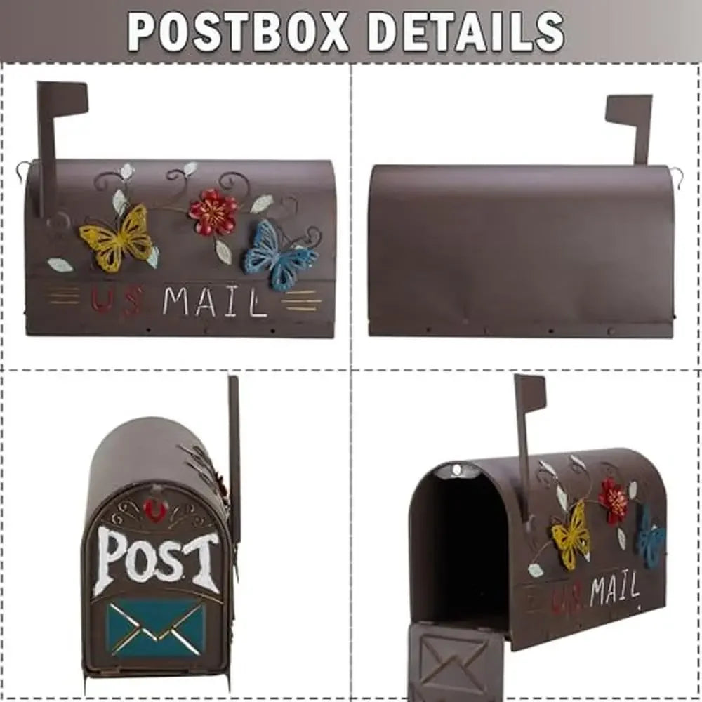 Outdoor Post Mount Decorative Mailbox