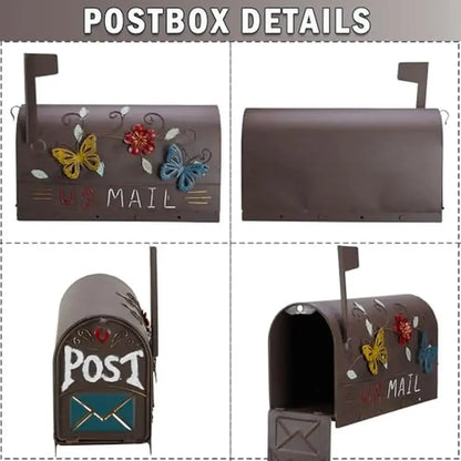 Outdoor Post Mount Decorative Mailbox