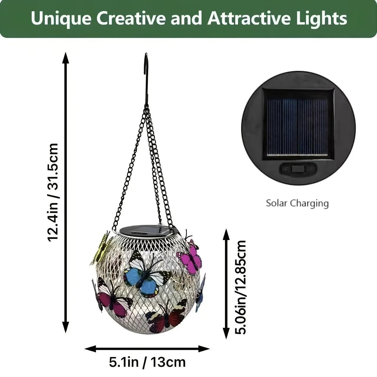 2pc Solar Butterfly Mesh Light