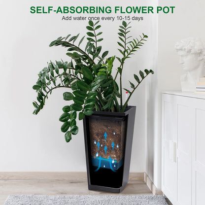 Large Plant Pots with Drainage Holes＆ Water Level Monitor