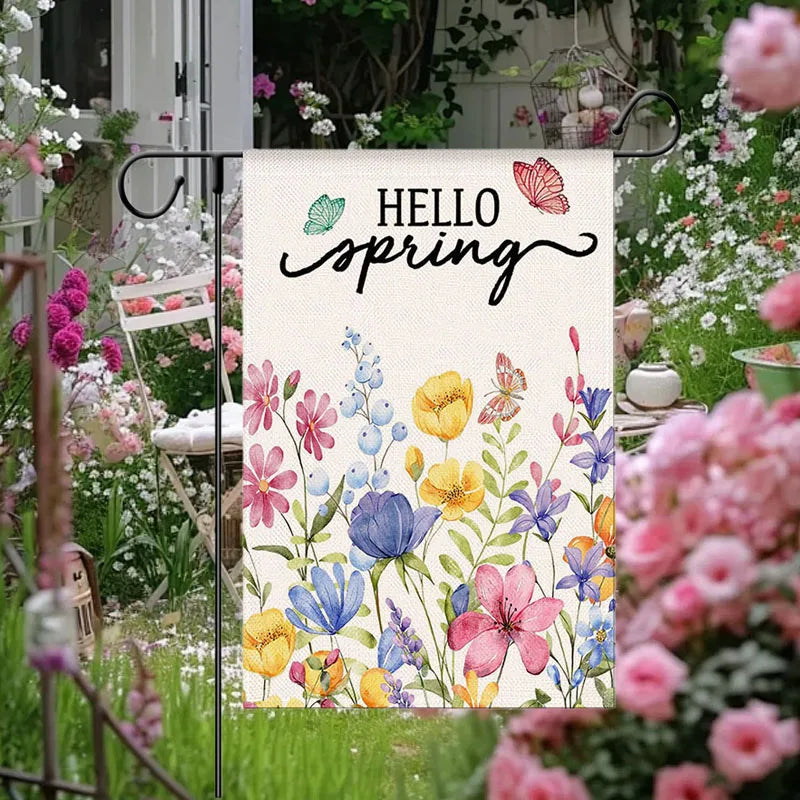 Spring Floral Welcome Garden Flag