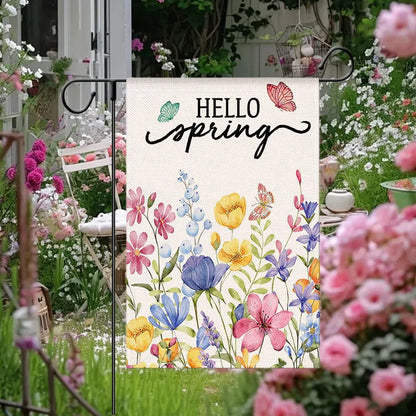 Spring Floral Welcome Garden Flag