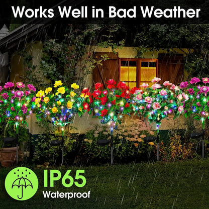 LED Solar Light Waterproof Azalea Flowers
