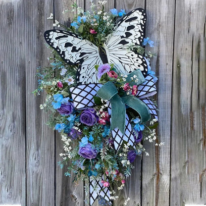 Spring Rose Butterfly Wreath