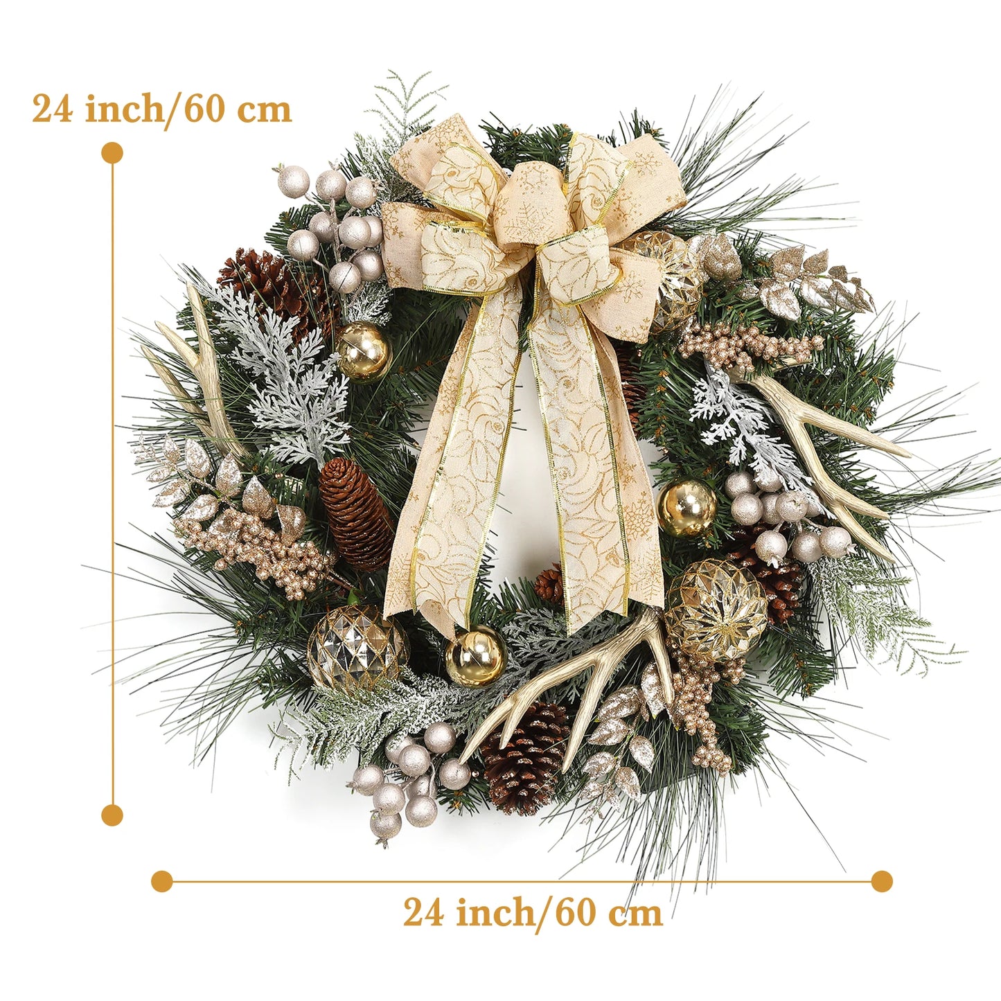 24 Inch Pre-Lit Traditional Wreath