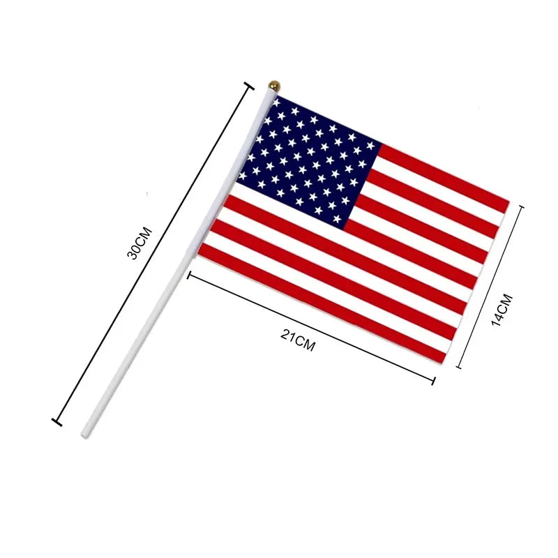 10PCS American Stick Flags