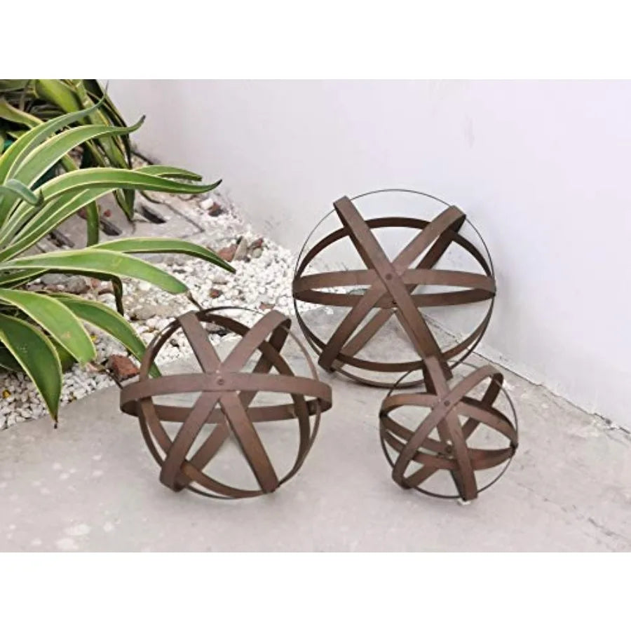 Decorative Metal Garden Spheres Sets of 3