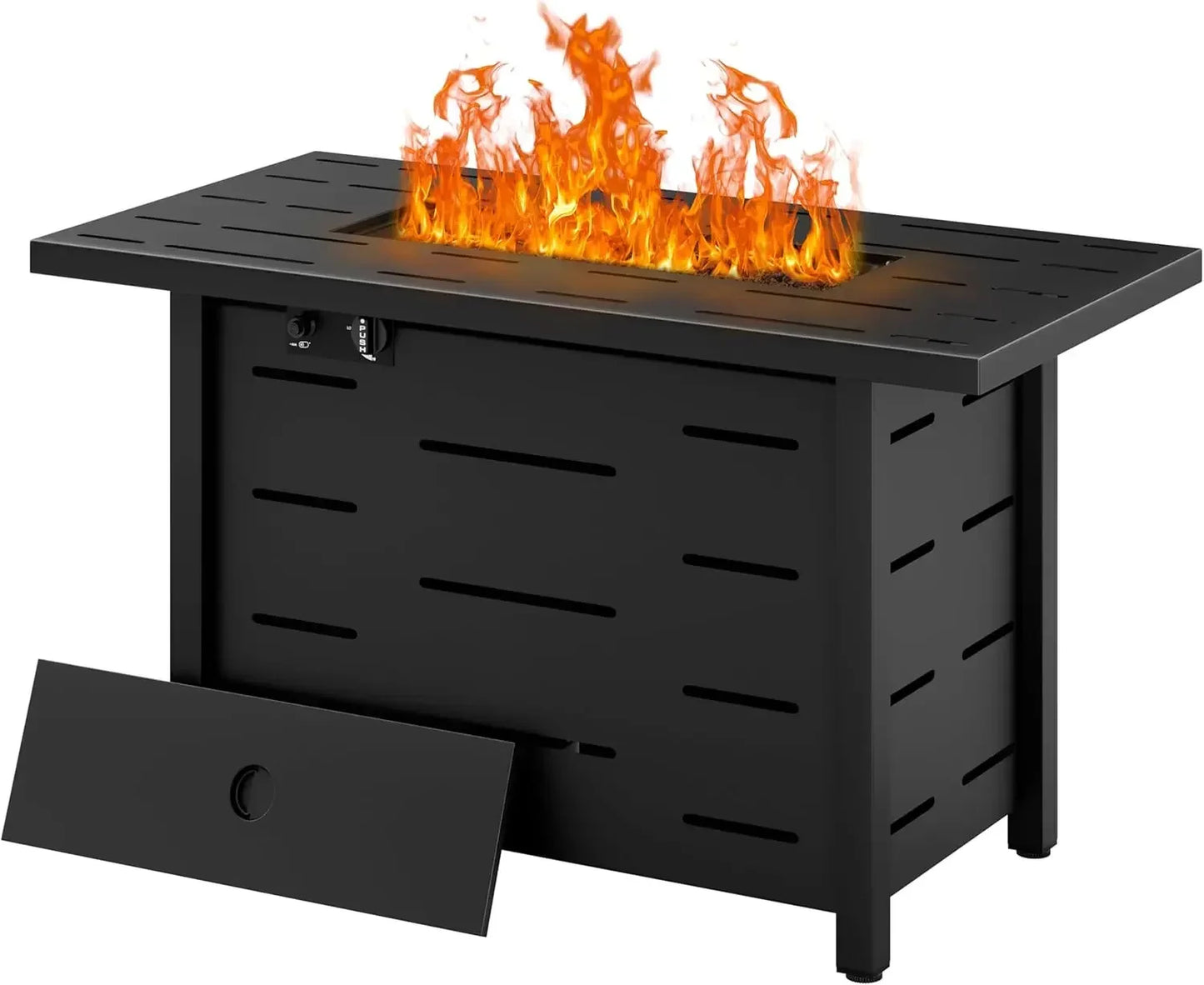 43 inch Outdoor Propane Fire Pit Table with Lid, and Waterproof Cover