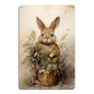 Basket Bunny Vintage Easter Wall Art Sign