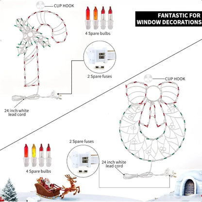 4 Pack Christmas Window Silhouette Lights