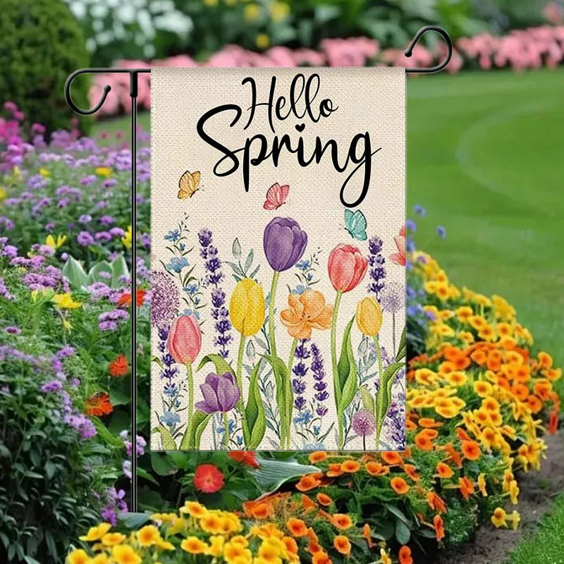 Spring Floral Welcome Garden Flag