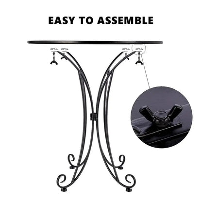 18 Inch Outdoor Glass Top Side Table