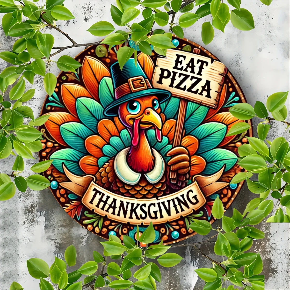 Humorous Thanksgiving Turkey Aluminum Metal Sign