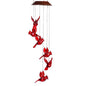 Creative Cardinal Wind Chimes With 6 Solar LED Lights
