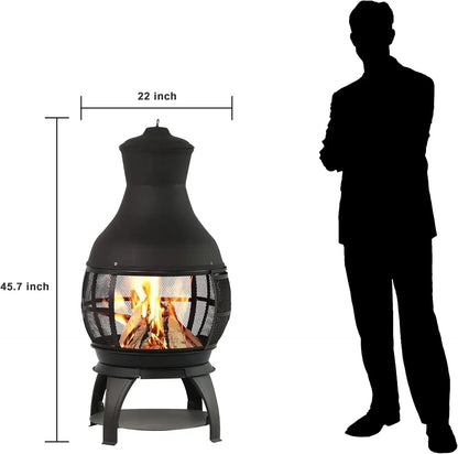 Wood Burning Chimenea Outdoor Fireplace