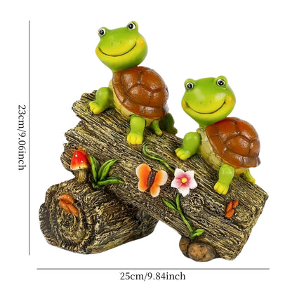Resin Solar Turtle Garden Figurines