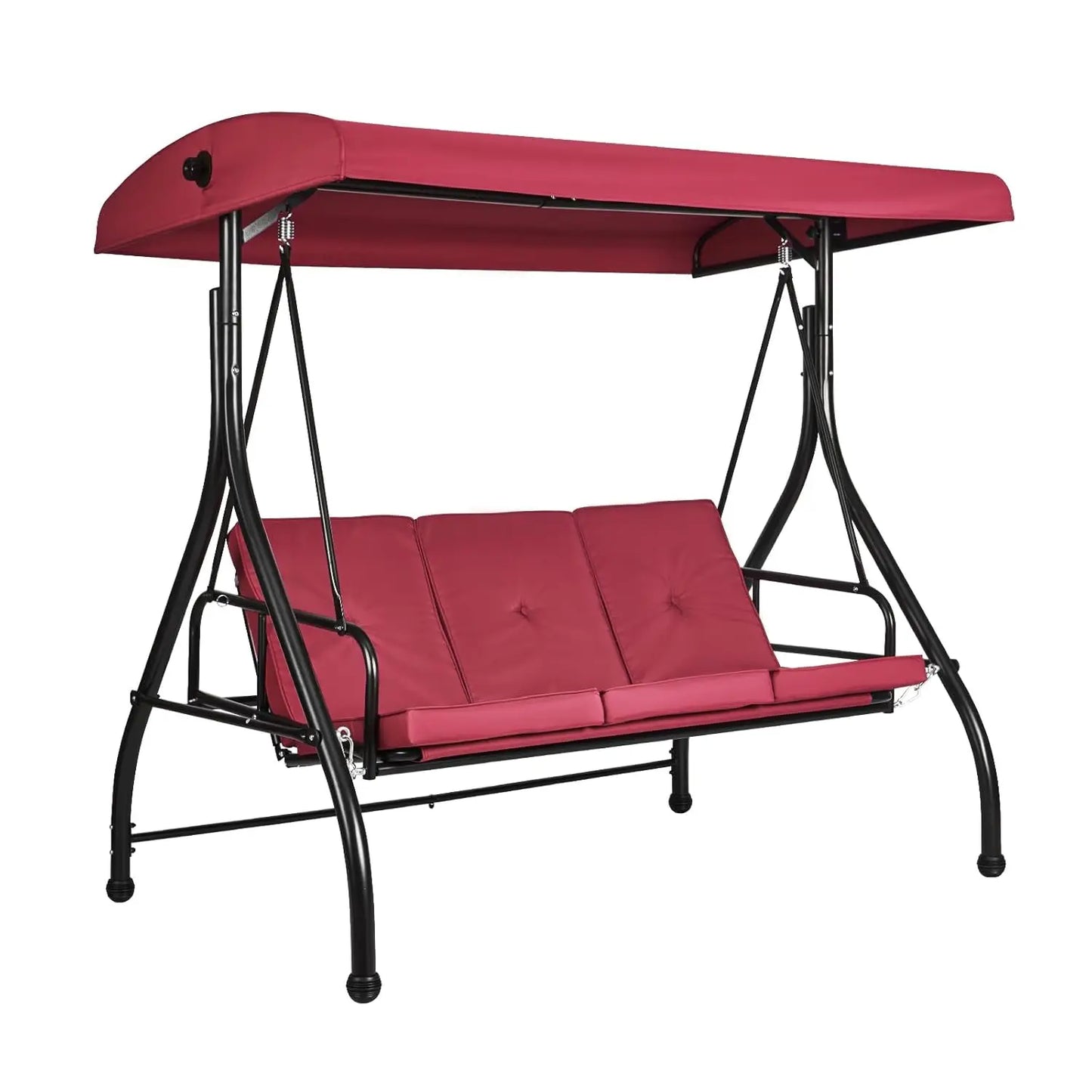 3-Seat Patio Swing Chair, with Removable Thick Cushions