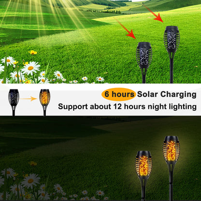 4/6/8/12Pcs Solar Flickering Outdoor Flame Torch Light