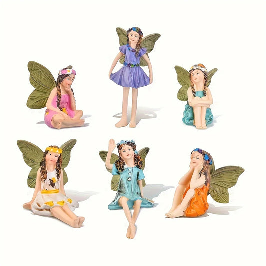 6 Pieces Miniature Fairy Sculpture Yard Ornaments Potted Plants Decor