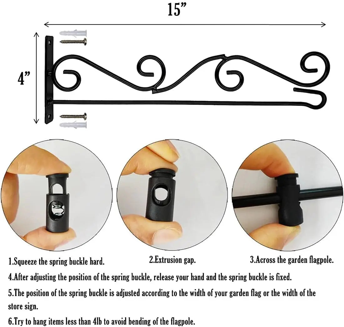 Wall Mount Garden Flag Pole Holder, 2 Pack