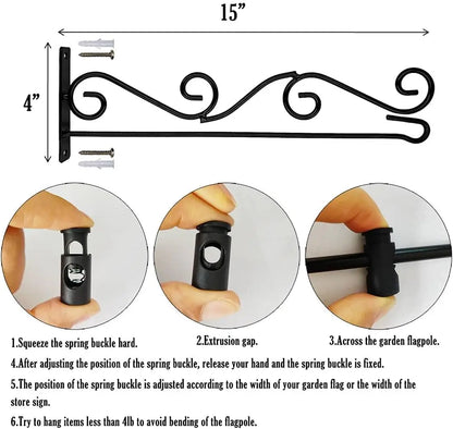 Wall Mount Garden Flag Pole Holder, 2 Pack