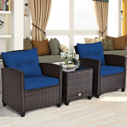 3-Piece Wicker Patio Furniture Set