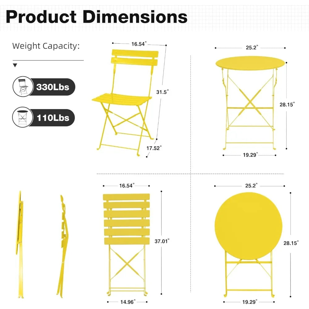 3 Piece Folding Bistro Set