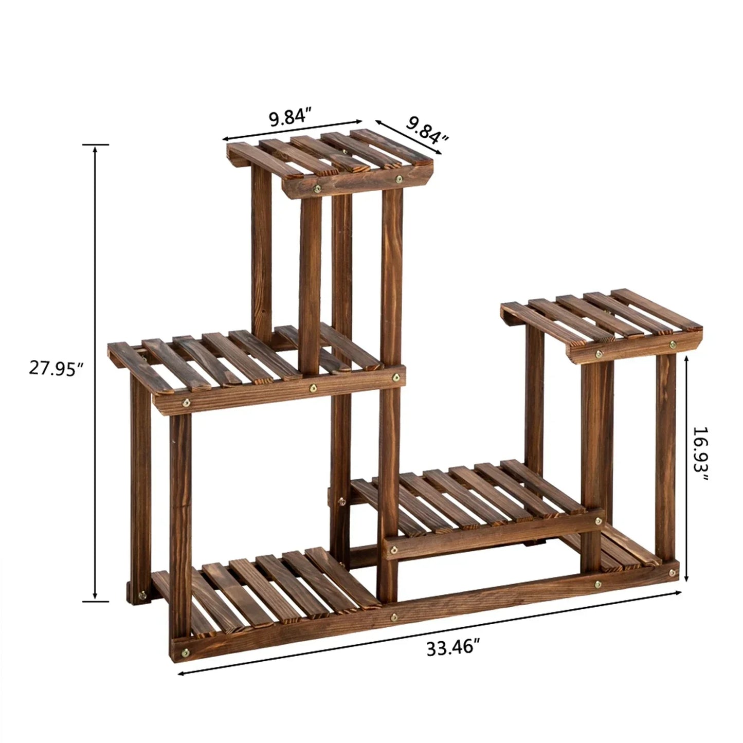 Indoor And Outdoor Carbonized Wood Plant Stand