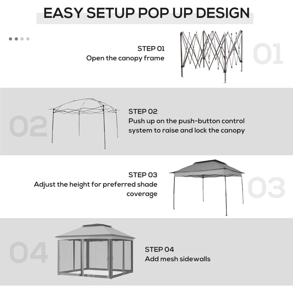 11' x 11' Pop Up Canopy with Removable Zipper Netting