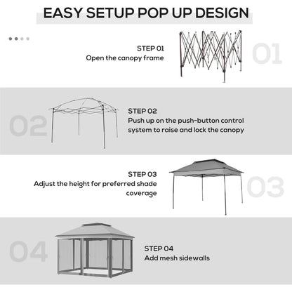11' x 11' Pop Up Canopy with Removable Zipper Netting