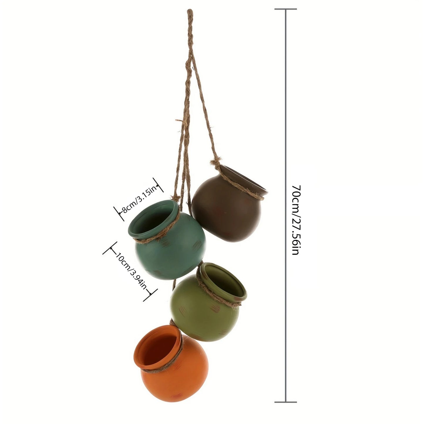 Creative Hanging Flower Pot with Jute Rope for Indoor Outdoor