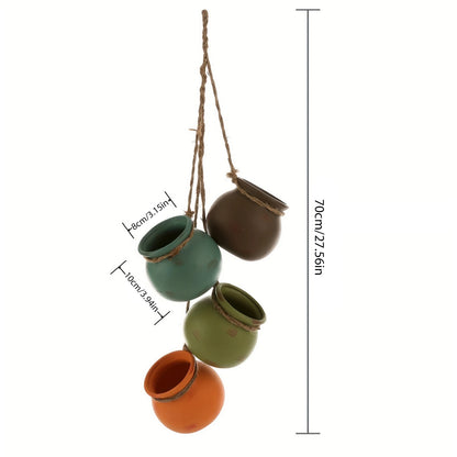 Creative Hanging Flower Pot with Jute Rope for Indoor Outdoor