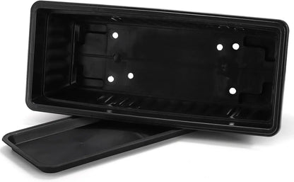 7 Pack 17 Inch Plastic Flower Box with Trays