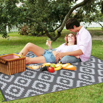 Modern Geometric Reversible Waterproof Outdoor Rug