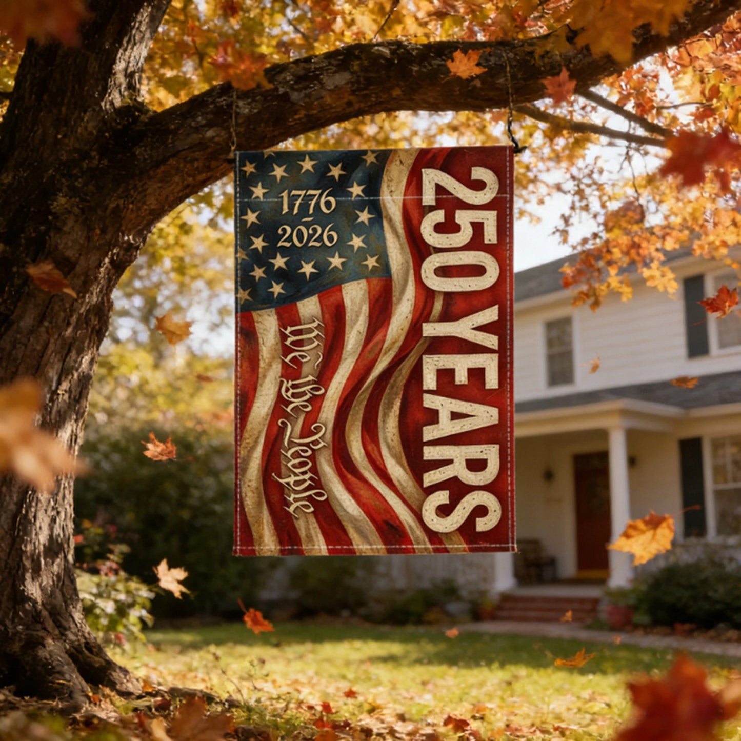 Patriotic Garden Flag 250th Anniversary Theme
