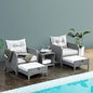 5 Pieces Wicker Outdoor Patio Chairs Set with Coffee Table and Ottomans