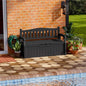Water-Resistant 70 Gallon Plastic Deck Box Storage Bench