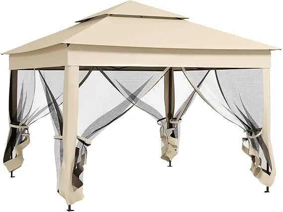 11' x 11' Pop Up Canopy with Removable Zipper Netting