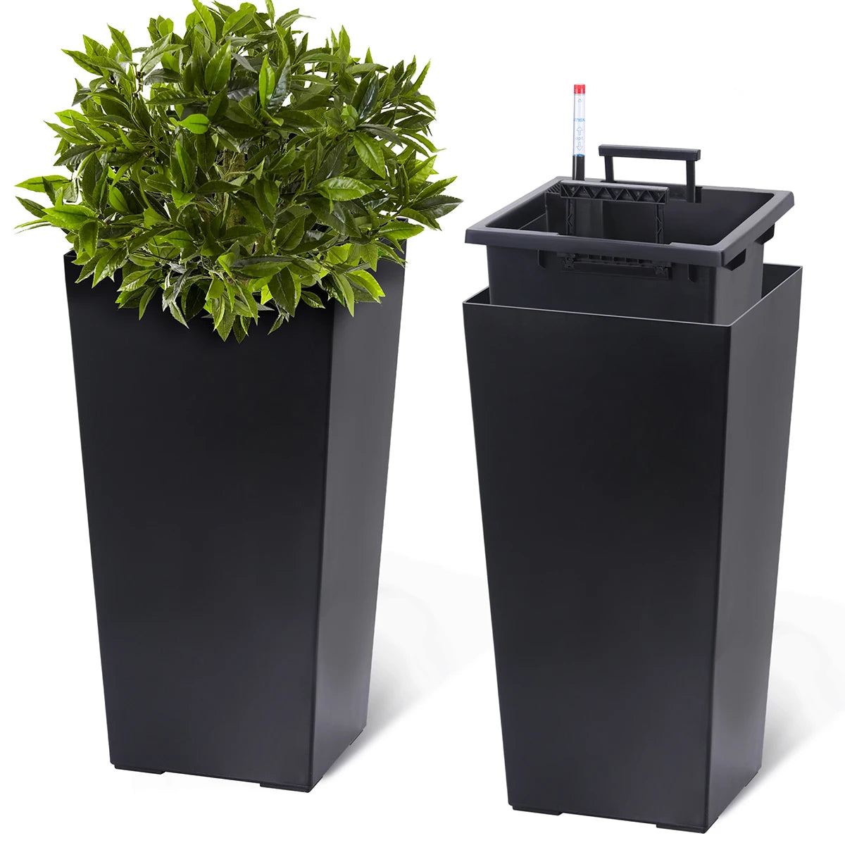 Large Plant Pots with Drainage Holes＆ Water Level Monitor