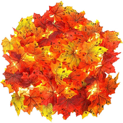 2 Pack Maple Leaf String Lights for Fall Decor