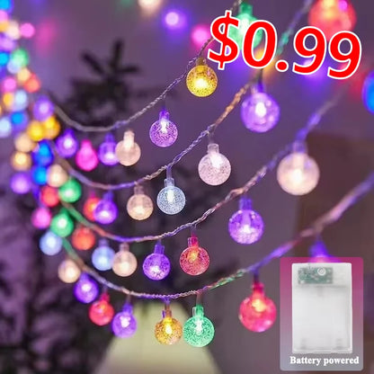 Outdoor Solar Star Crystal Globe String Lights