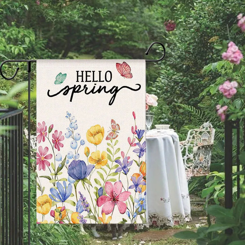 Spring Floral Welcome Garden Flag
