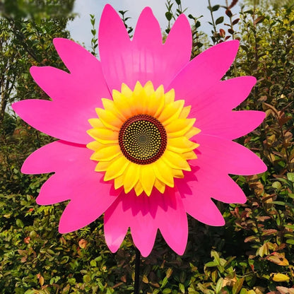 4PCS Outdoor Colorful Sunflower Wind Spinner Stake