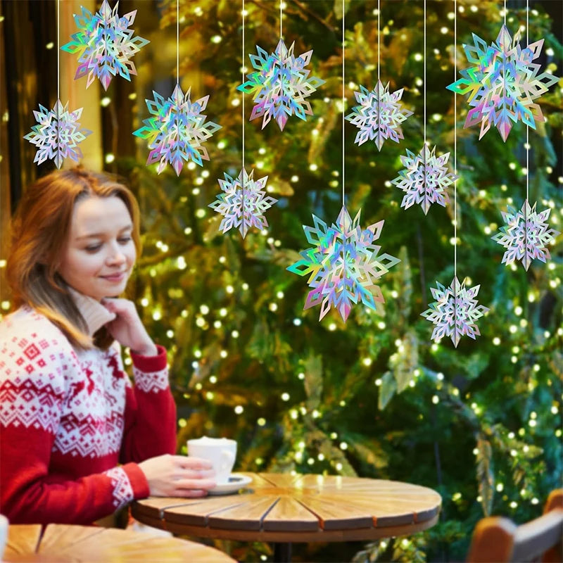 Snowflake Decor 3D Paper Snowflake Hanging Ornaments