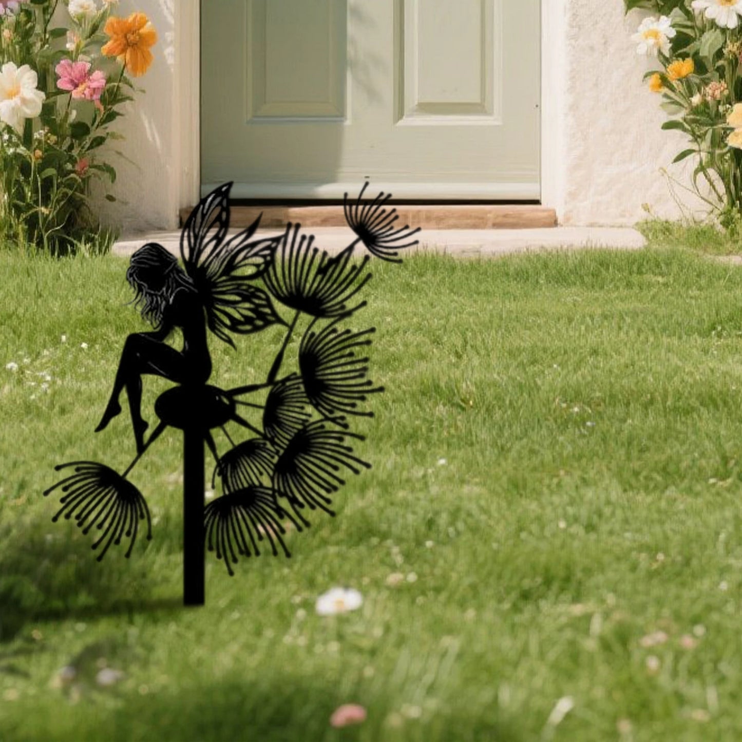 Rustic Butterfly Garden Art Outdoor Metal Sculpture