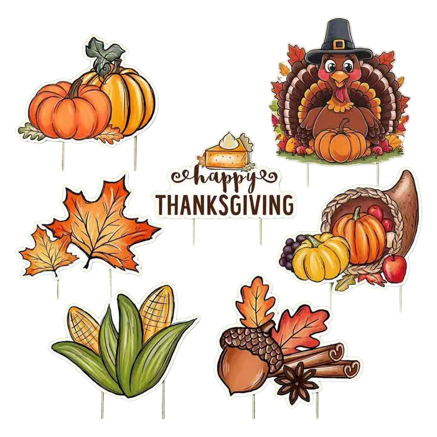 6 Piece Set Thanksgiving Yard Sign